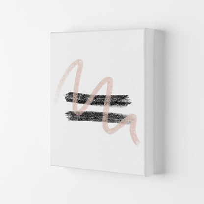 Dalia Chalk Pink And Black Line Contrast  Art Print by Pixy Paper Canvas