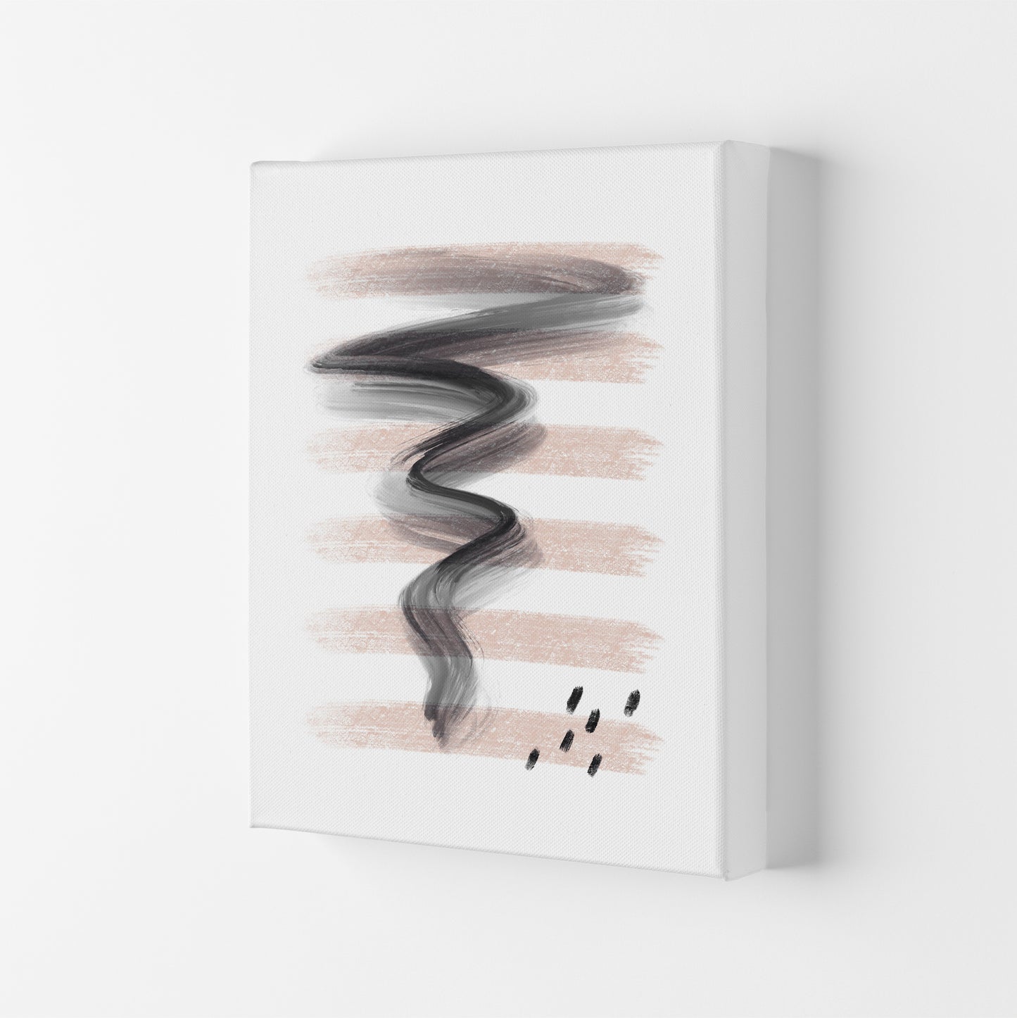 Dalia Chalk Pink Lines Black Storm  Art Print by Pixy Paper Canvas