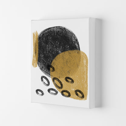 Dalia Chalk Black And Gold Bubbles  Art Print by Pixy Paper Canvas