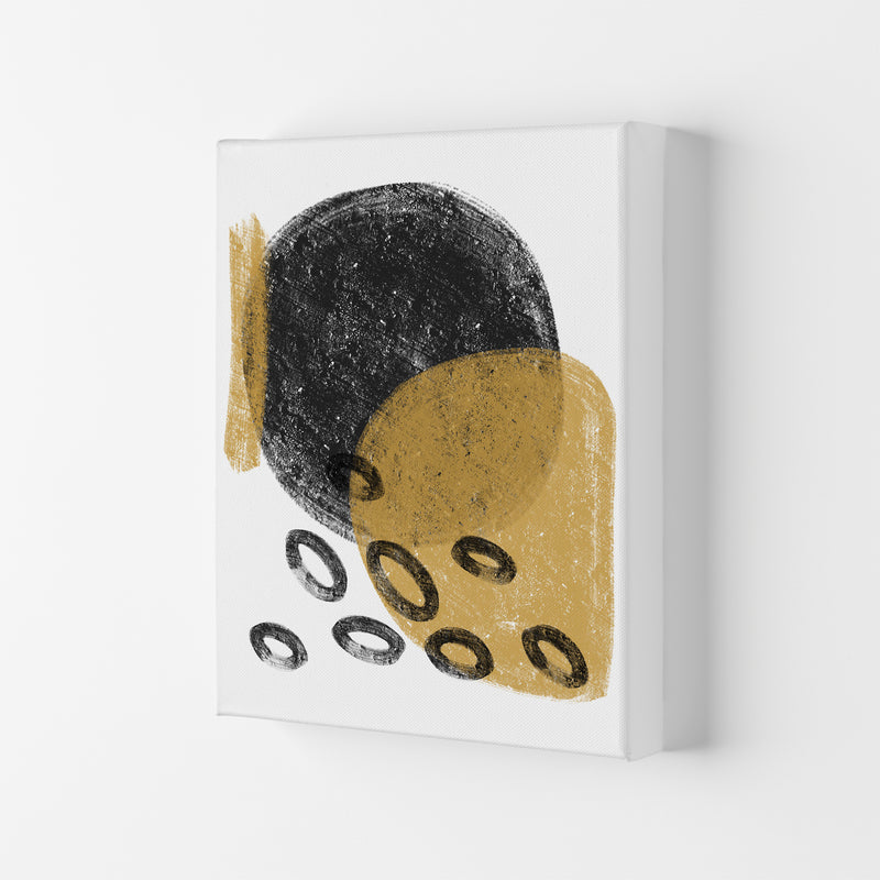 Dalia Chalk Black And Gold Bubbles  Art Print by Pixy Paper Canvas