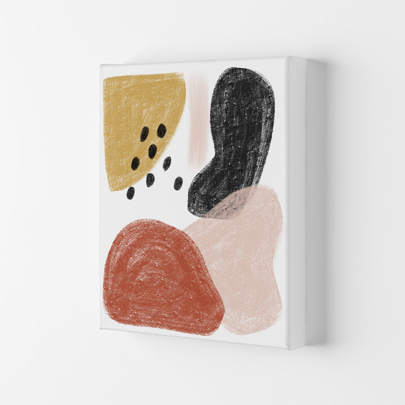 Dalia Chalk Black Polka Shapes  Art Print by Pixy Paper Canvas