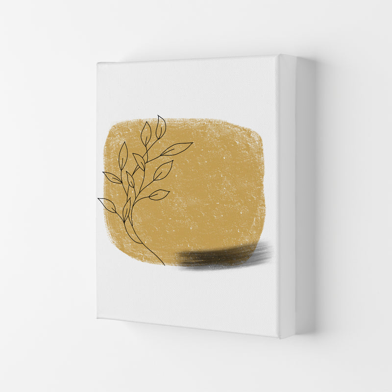 Dalia Chalk Gold Floral Square  Art Print by Pixy Paper Canvas