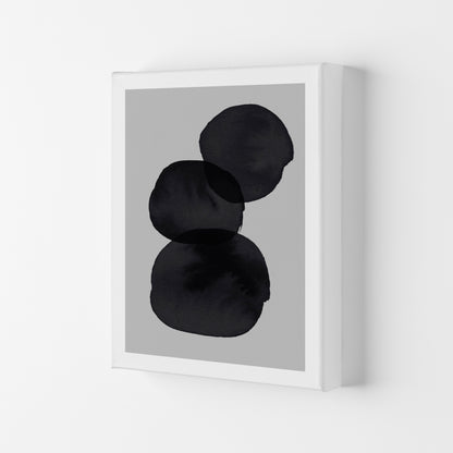 Grey And Black Stacked Circles Art Print by Pixy Paper Canvas