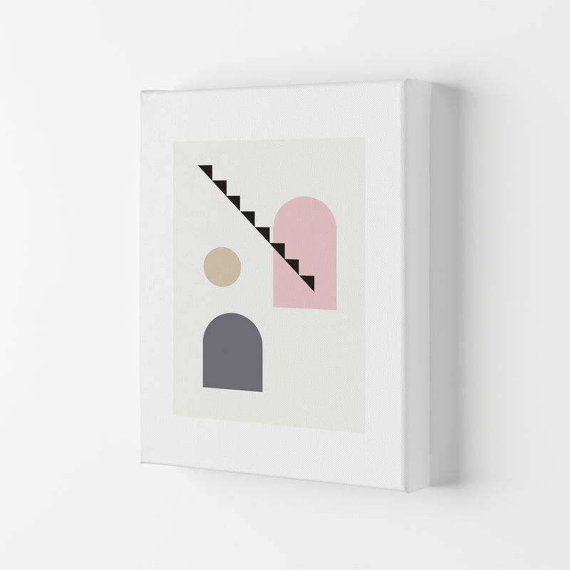 Mila Pink Stairs Left N4  Art Print by Pixy Paper Canvas