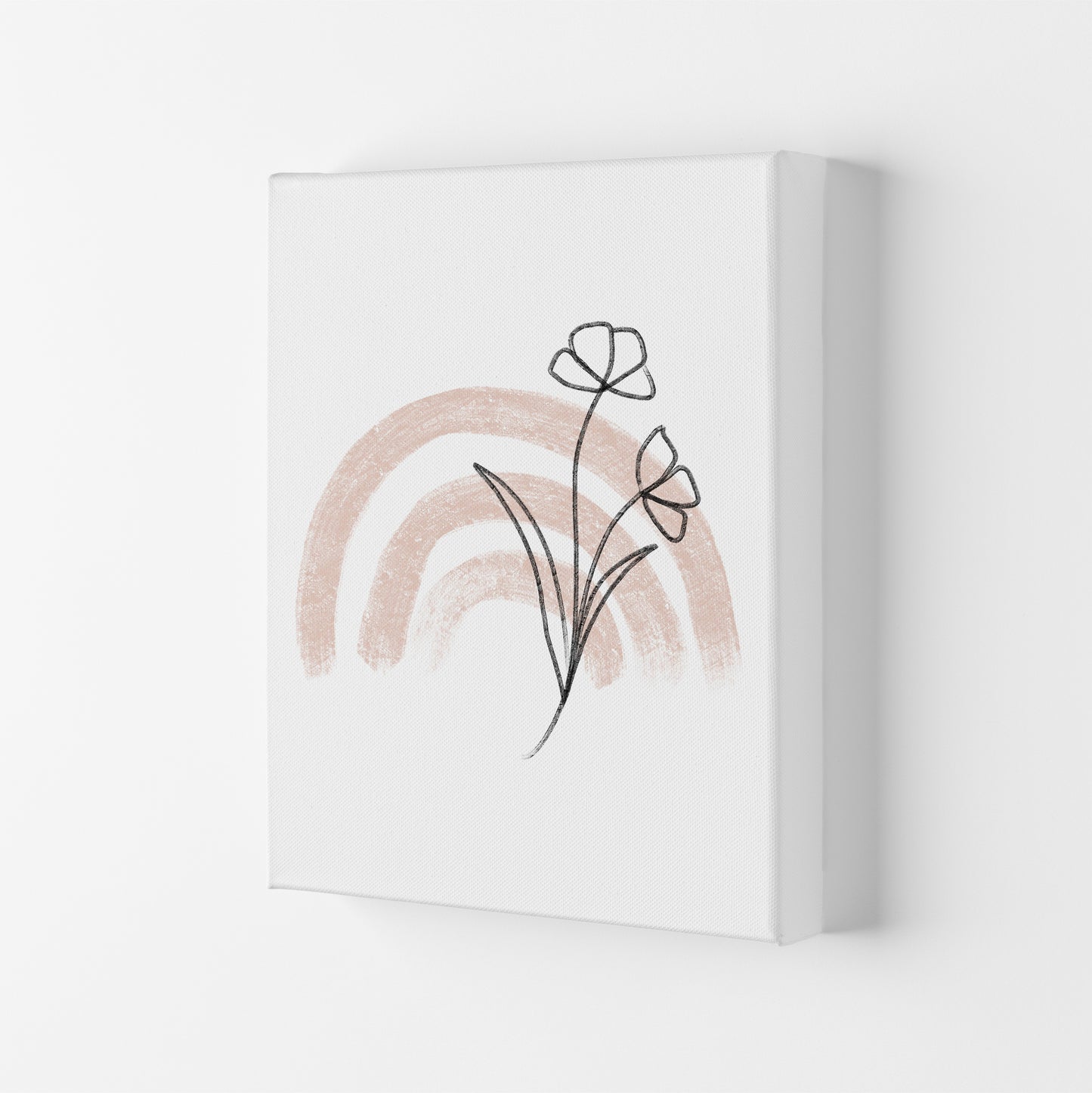 Dalia Chalk Pink Rainbow  Art Print by Pixy Paper Canvas