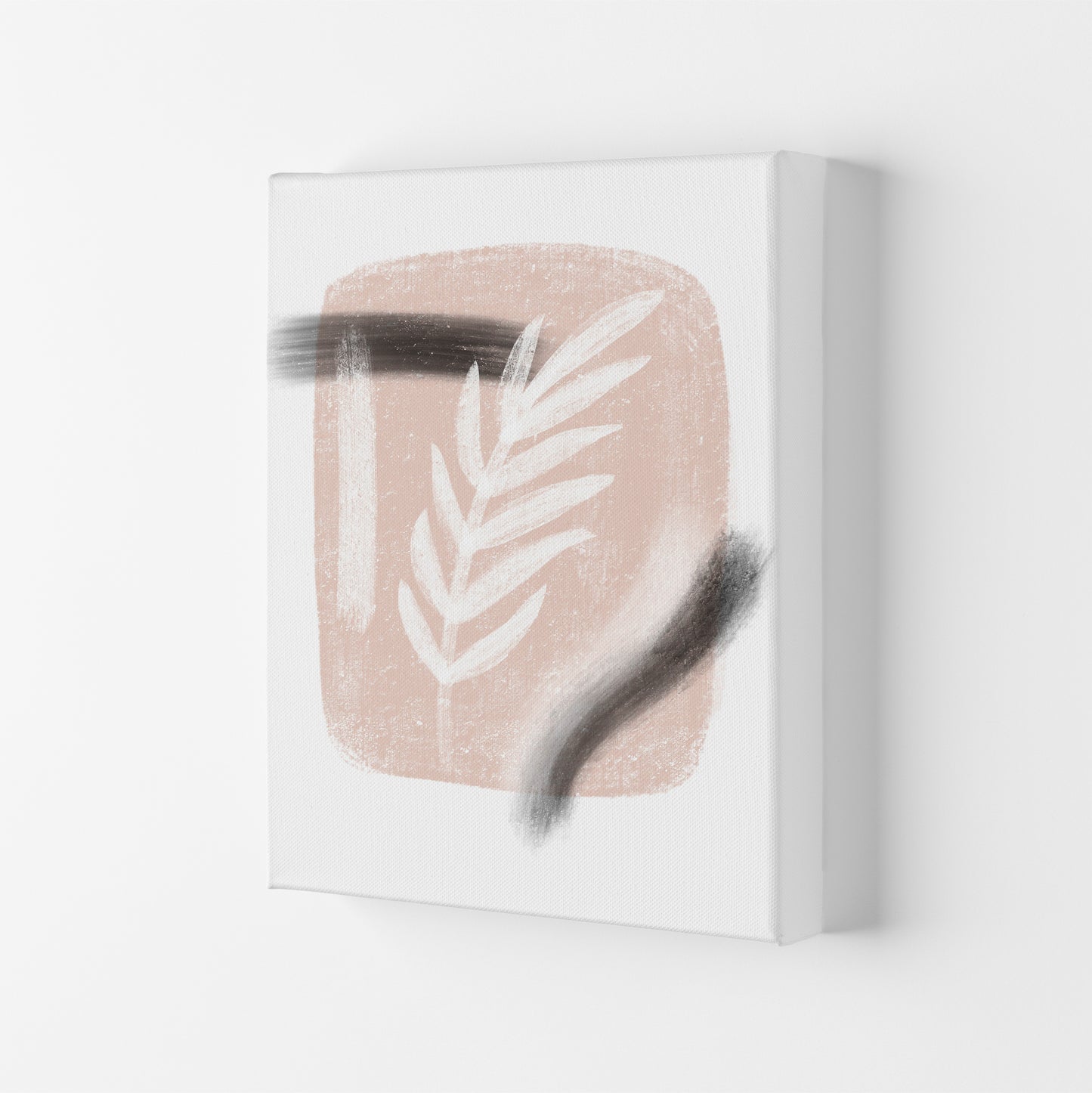 Dalia Chalk White Leaf  Art Print by Pixy Paper Canvas