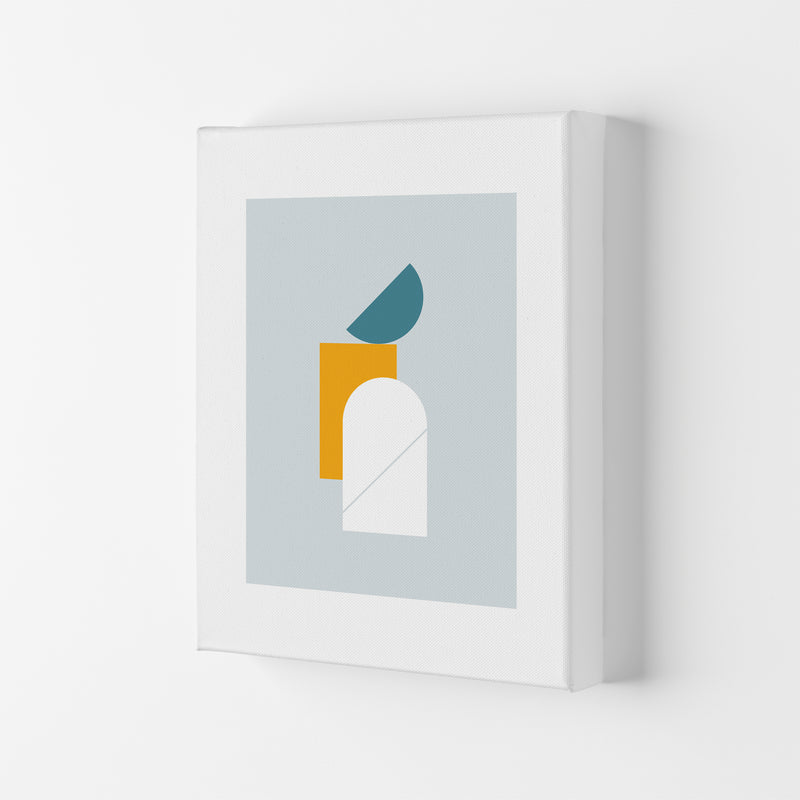 Mita Teal Abstract N10  Art Print by Pixy Paper Canvas
