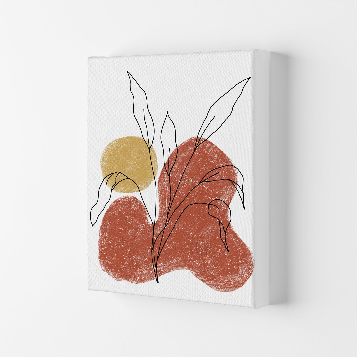 Dalia Chalk Red Floral  Art Print by Pixy Paper Canvas