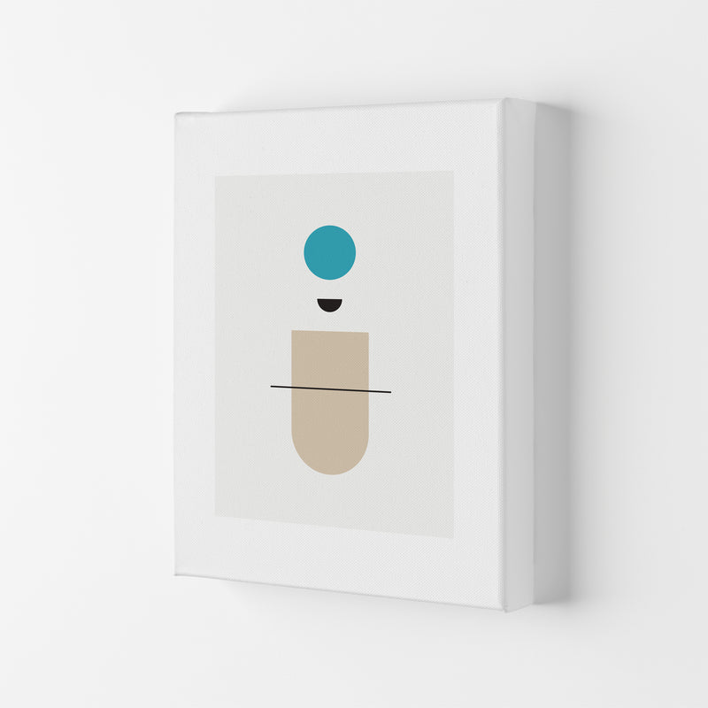Mita Teal Abstract N1  Art Print by Pixy Paper Canvas