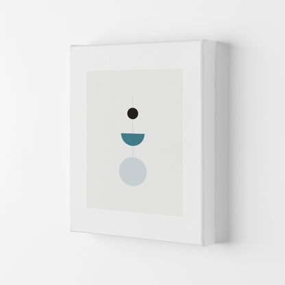 Mita Teal Abstract N9  Art Print by Pixy Paper Canvas
