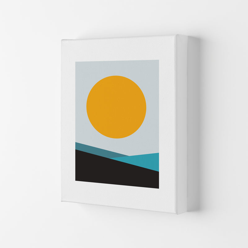 Mita Teal Big Sun N6  Art Print by Pixy Paper Canvas