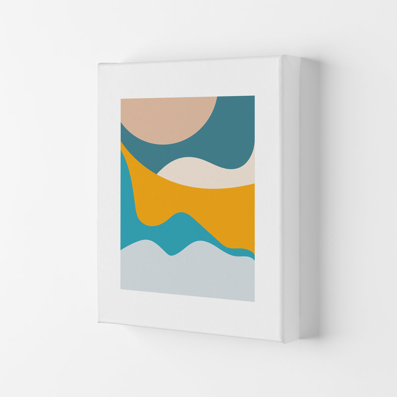 Mita Teal Dunes N14  Art Print by Pixy Paper Canvas