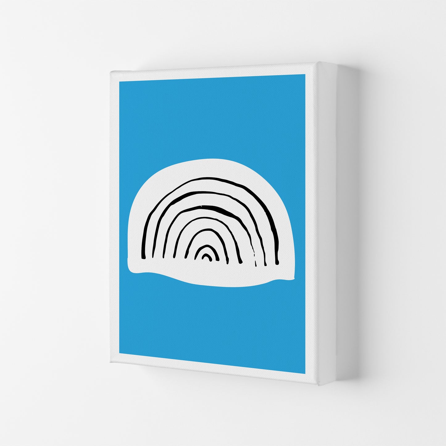 Blue Rainbow Neon Funk  Art Print by Pixy Paper Canvas