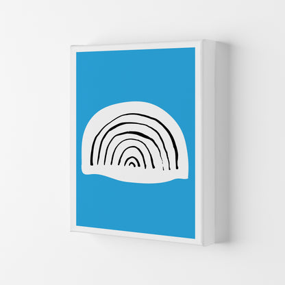 Blue Rainbow Neon Funk  Art Print by Pixy Paper Canvas