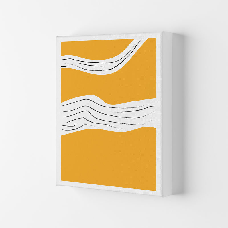 Yellow Lines Neon Funk  Art Print by Pixy Paper Canvas