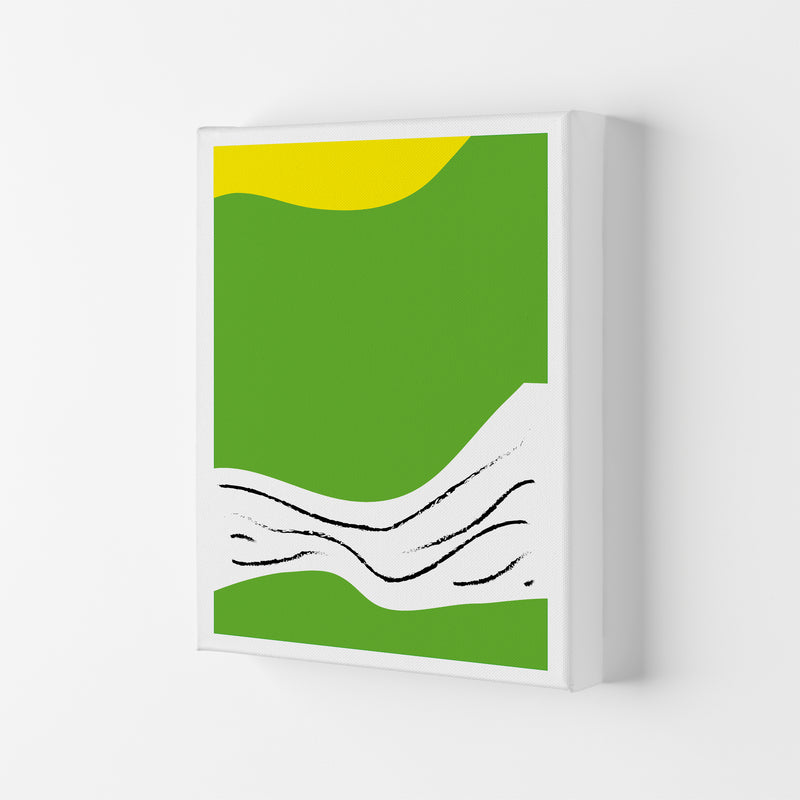 Green Lines Neon Funk  Art Print by Pixy Paper Canvas