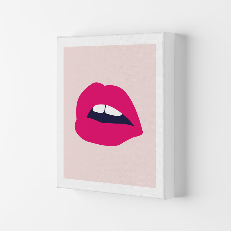 Pink Lips Salmon Back  Art Print by Pixy Paper Canvas