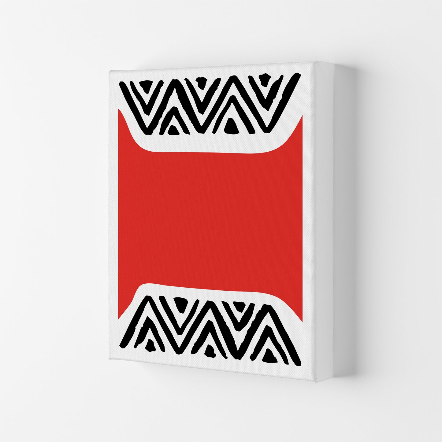 Red Maze Neon Funk  Art Print by Pixy Paper Canvas