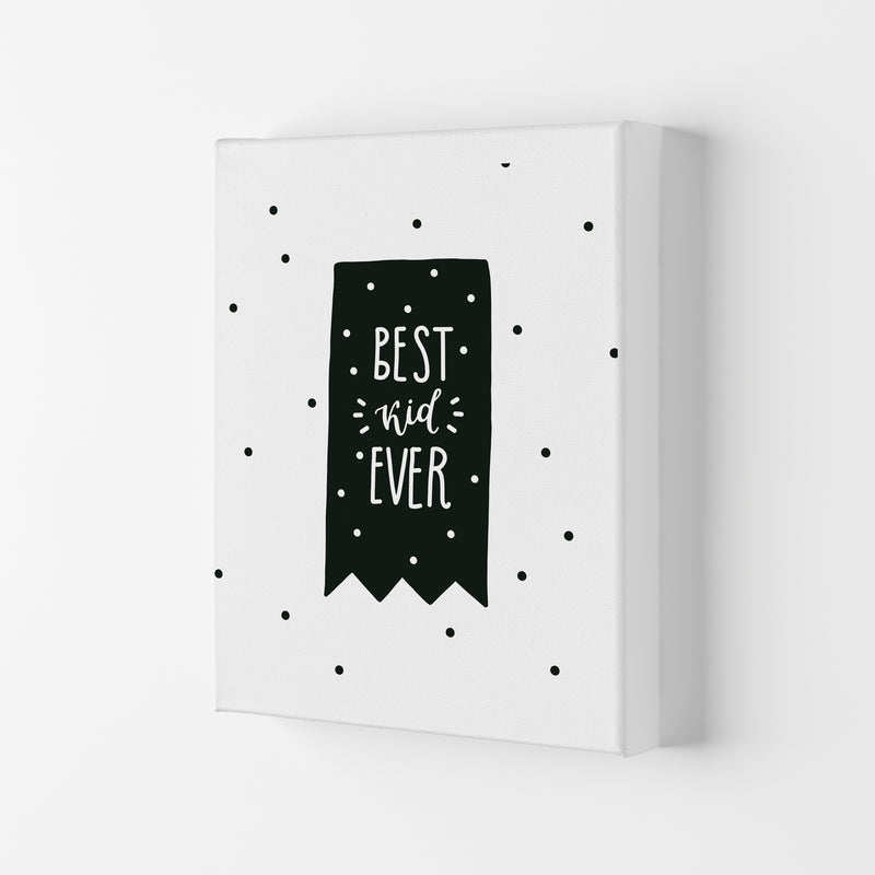 Best Kid Ever Flag Black Super Scandi  Art Print by Pixy Paper Canvas