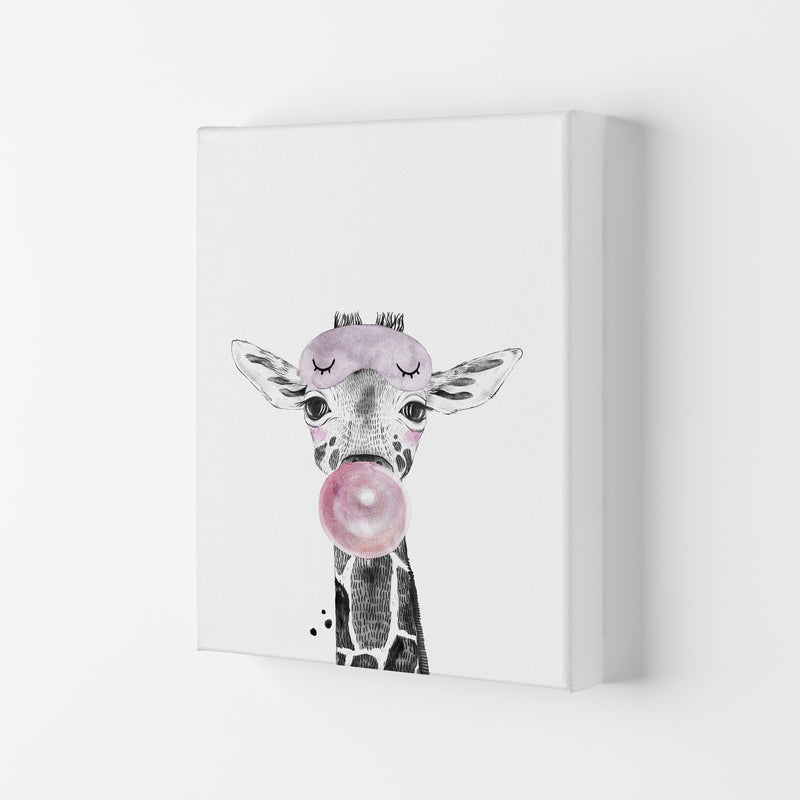 Safari Babies Giraffe With Bubble  Art Print by Pixy Paper Canvas