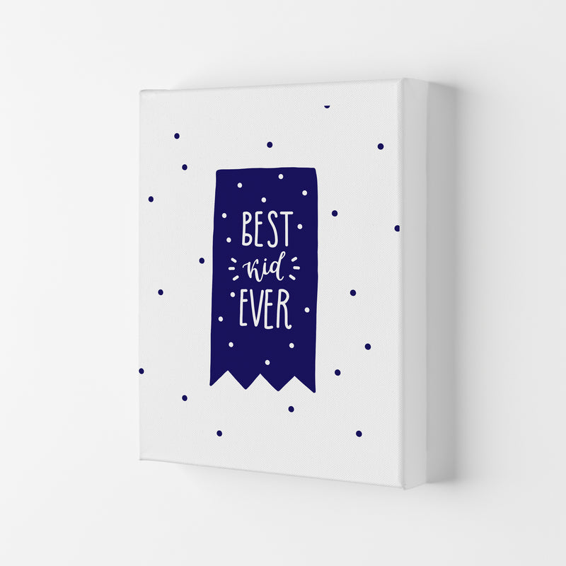 Best Kid Ever Navy Super Scandi  Art Print by Pixy Paper Canvas