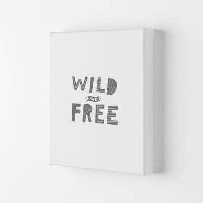 Wild And Free Grey Super Scandi  Art Print by Pixy Paper Canvas