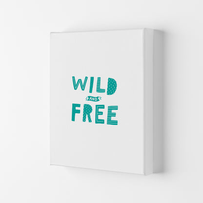 Wild And Free Teal Super Scandi  Art Print by Pixy Paper Canvas