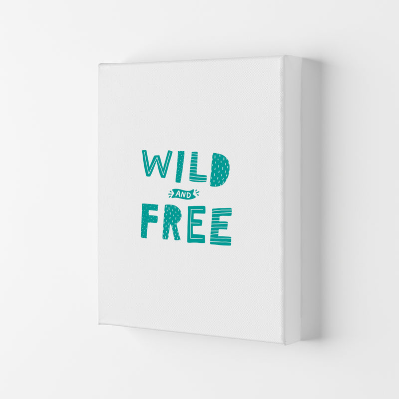 Wild And Free Teal Super Scandi  Art Print by Pixy Paper Canvas
