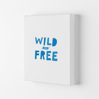 Wild And Free Blue Super Scandi  Art Print by Pixy Paper Canvas