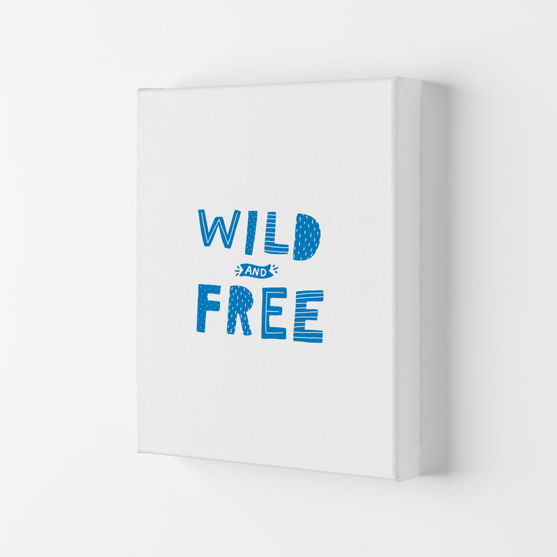Wild And Free Blue Super Scandi  Art Print by Pixy Paper Canvas