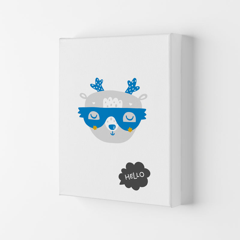 Hello Animal Blue Super Scandi  Art Print by Pixy Paper Canvas