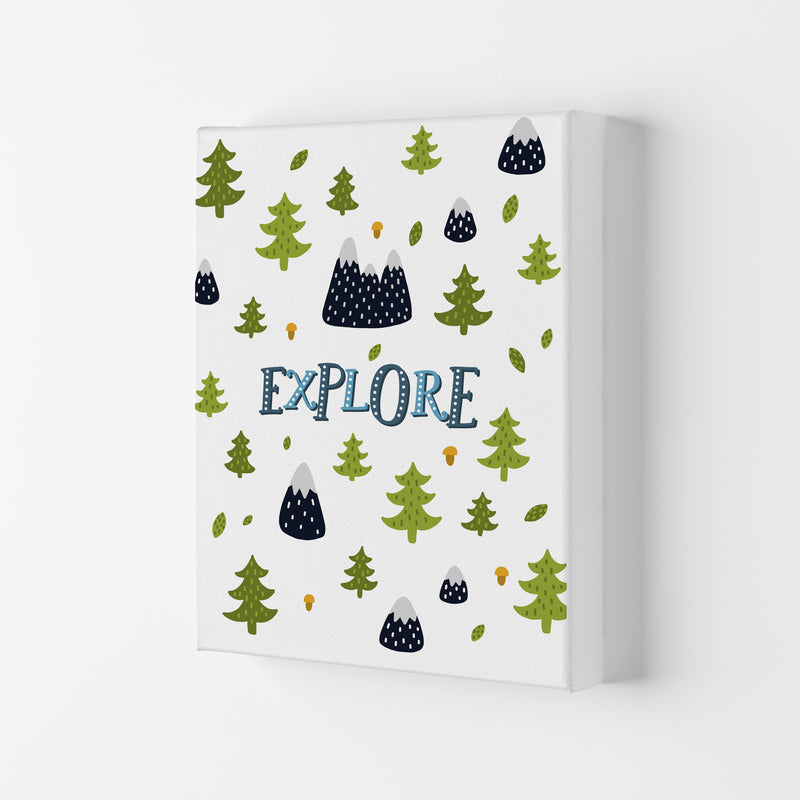 Little Explorer Trees Blue  Art Print by Pixy Paper Canvas