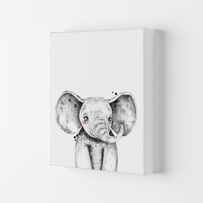 Safari Babies Elephant  Art Print by Pixy Paper Canvas