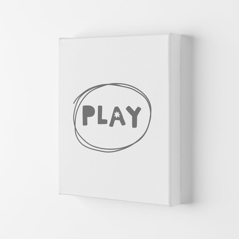 Play Super Scandi Grey  Art Print by Pixy Paper Canvas