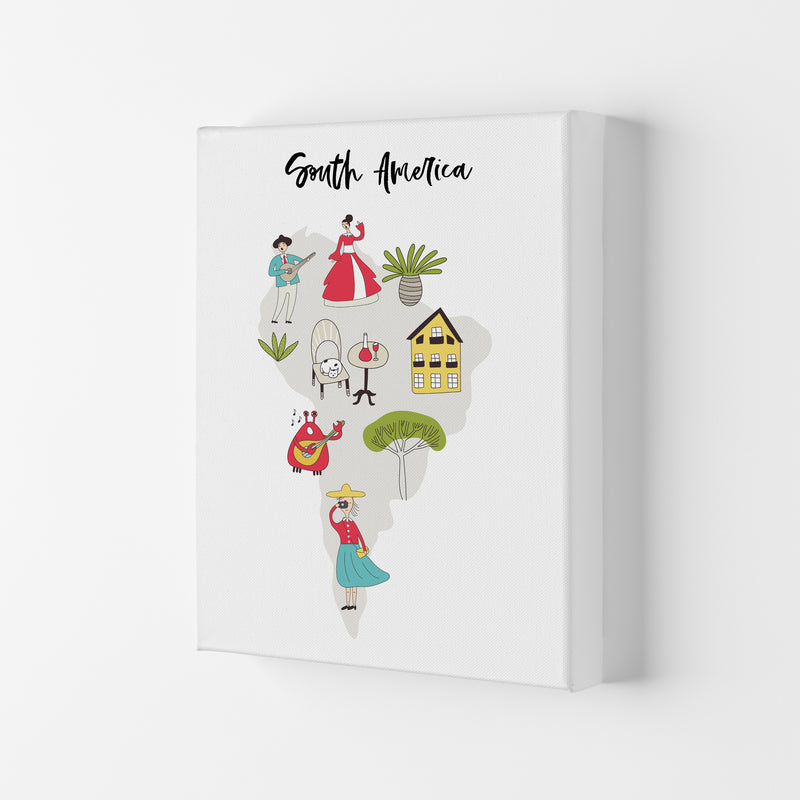 South America Map  Art Print by Pixy Paper Canvas