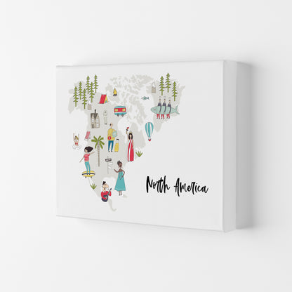 North America Map  Art Print by Pixy Paper Canvas