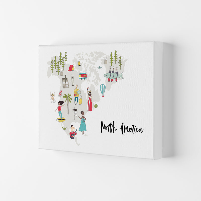 North America Map  Art Print by Pixy Paper Canvas