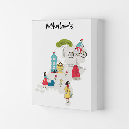 Netherlands Map  Art Print by Pixy Paper Canvas