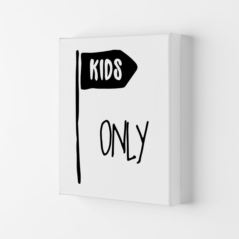 Kids Only Black  Art Print by Pixy Paper Canvas