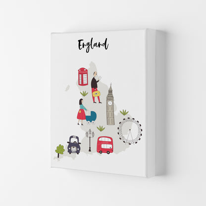 England Map  Art Print by Pixy Paper Canvas