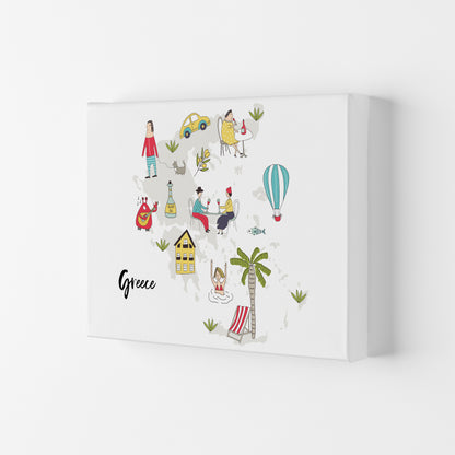 Greece Map  Art Print by Pixy Paper Canvas