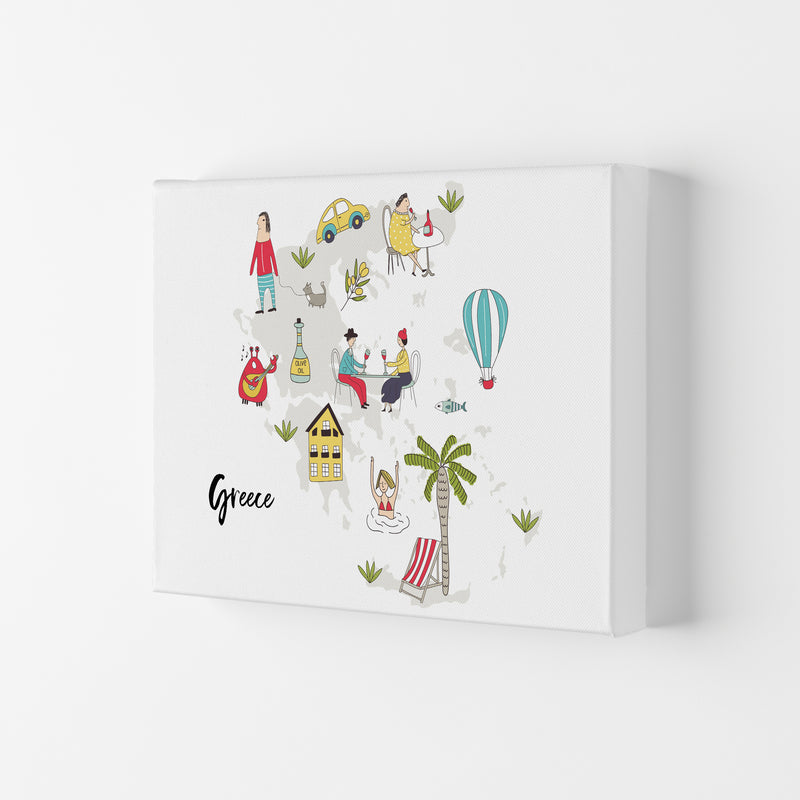 Greece Map  Art Print by Pixy Paper Canvas