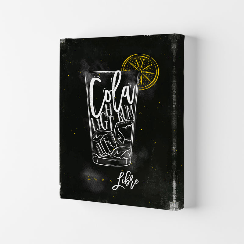 Cuba Libre Cocktail Black  Art Print by Pixy Paper Canvas
