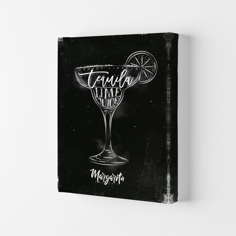 Margarita Cocktail Black  Art Print by Pixy Paper Canvas