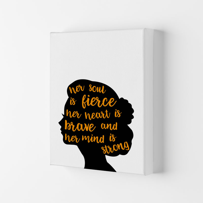 Her Soul Is Fierce Orange  Art Print by Pixy Paper Canvas