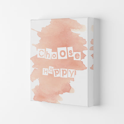 Choose Happy Watercolour  Art Print by Pixy Paper Canvas