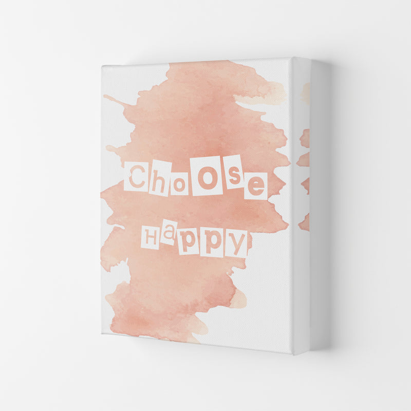 Choose Happy Watercolour  Art Print by Pixy Paper Canvas