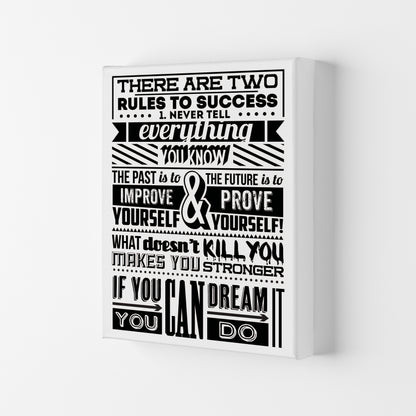 Rules To Success Vintage  Art Print by Pixy Paper Canvas