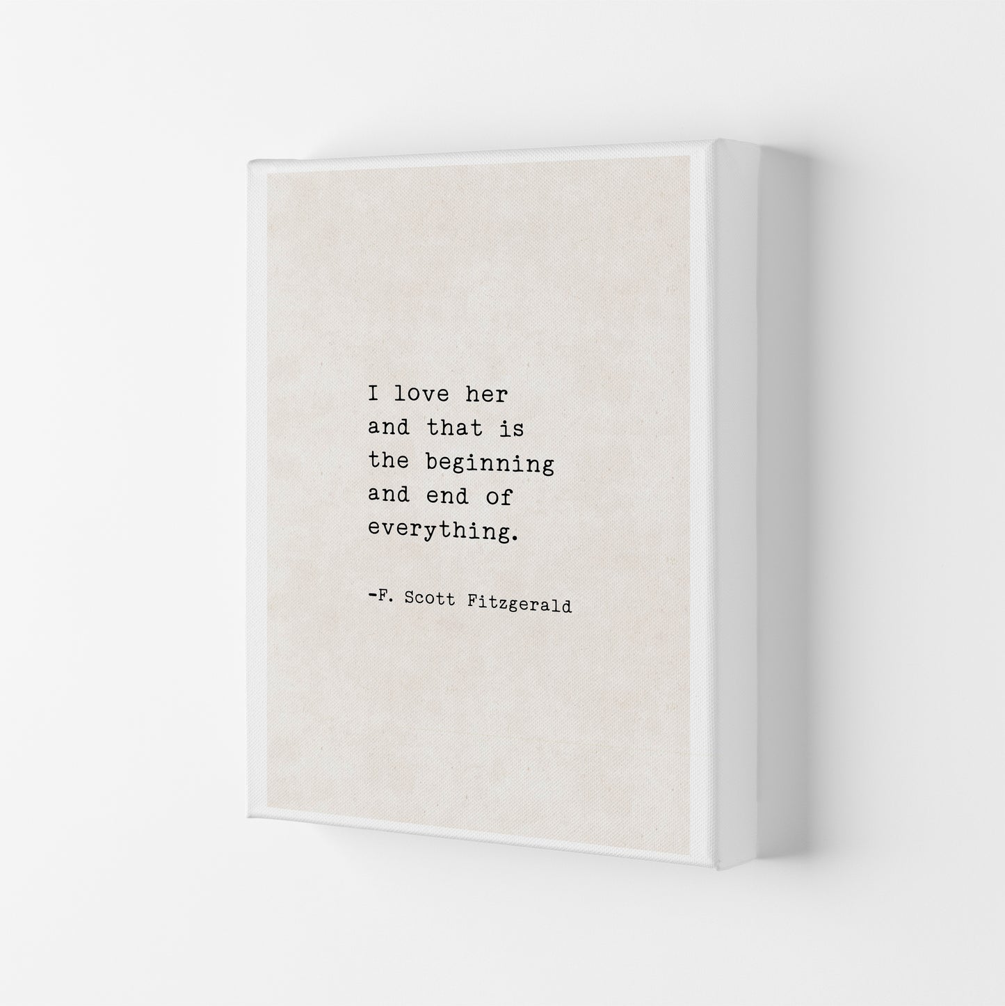 I Love Her - Fitzgerald  Art Print by Pixy Paper Canvas