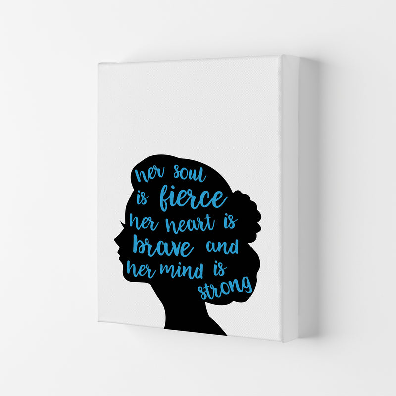 Her Soul Is Fierce Blue  Art Print by Pixy Paper Canvas
